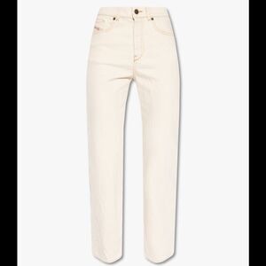 Free people cream light beige straight leg jeans